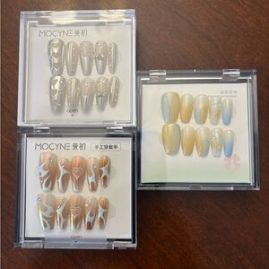 3 pc bundle Metallic and Gradient Press-On Nails Set